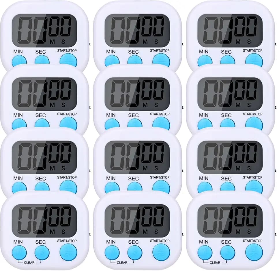 Mwellewm Digital Timers for Classroom Kids Kitchen Timers for Cooking 12 Pc