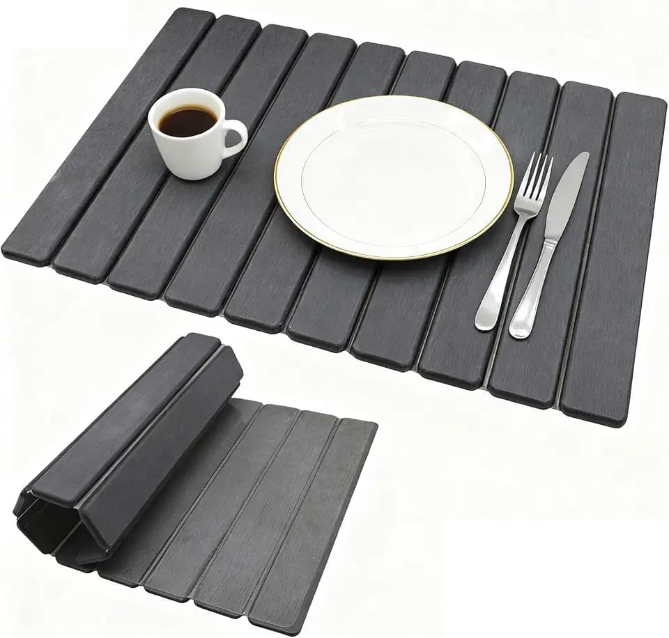 RAIN SPIRIT Large Stone Dish Drying Mat for Kitchen Counter, Diatomaceous Earth Quick Dry Stone Drying , Collapsible Dish Mat Dish Pads for Drying 24"×16" grey