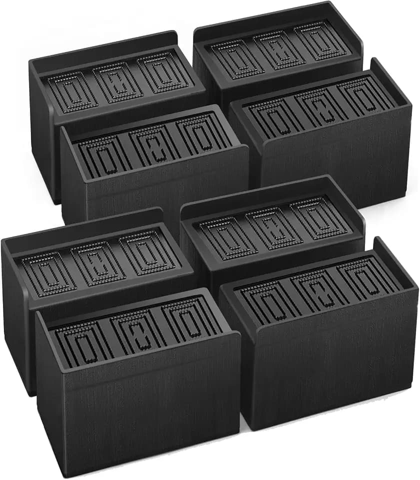 MYMULIKE Bed Risers 5 inch, 8 Pack Oversized Extra Large 7x4inch Post, 11000lbs Heavy Duty Couch Risers, L Shape Wide Opening Extra Large Furniture Risers for Bed, Couch, Sofa, Table, Chair