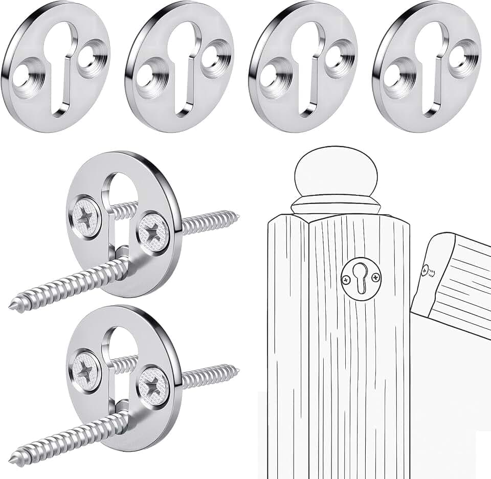 Shimeyao Newel Post Fastener, Newel Post Mounting Kit, 4 Sets, 1 1/4"