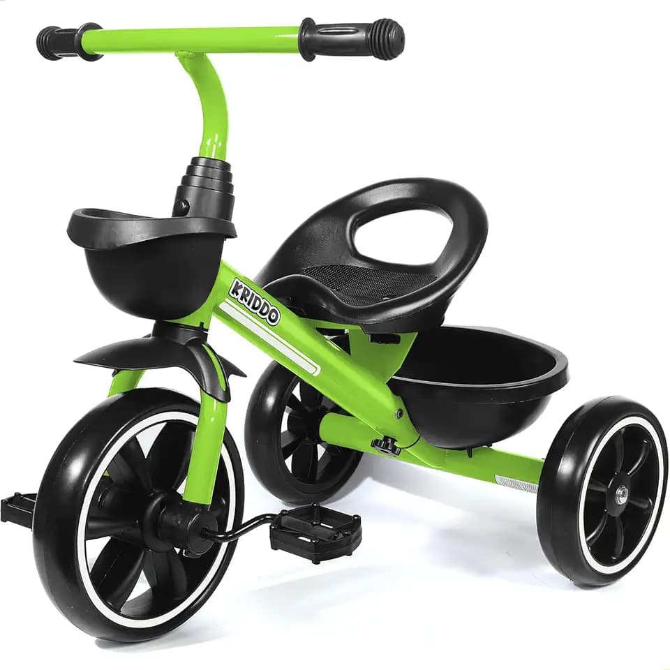 KRIDDO Toddler Tricycle for Toddlers Age 2-5, Tool-Free Trike