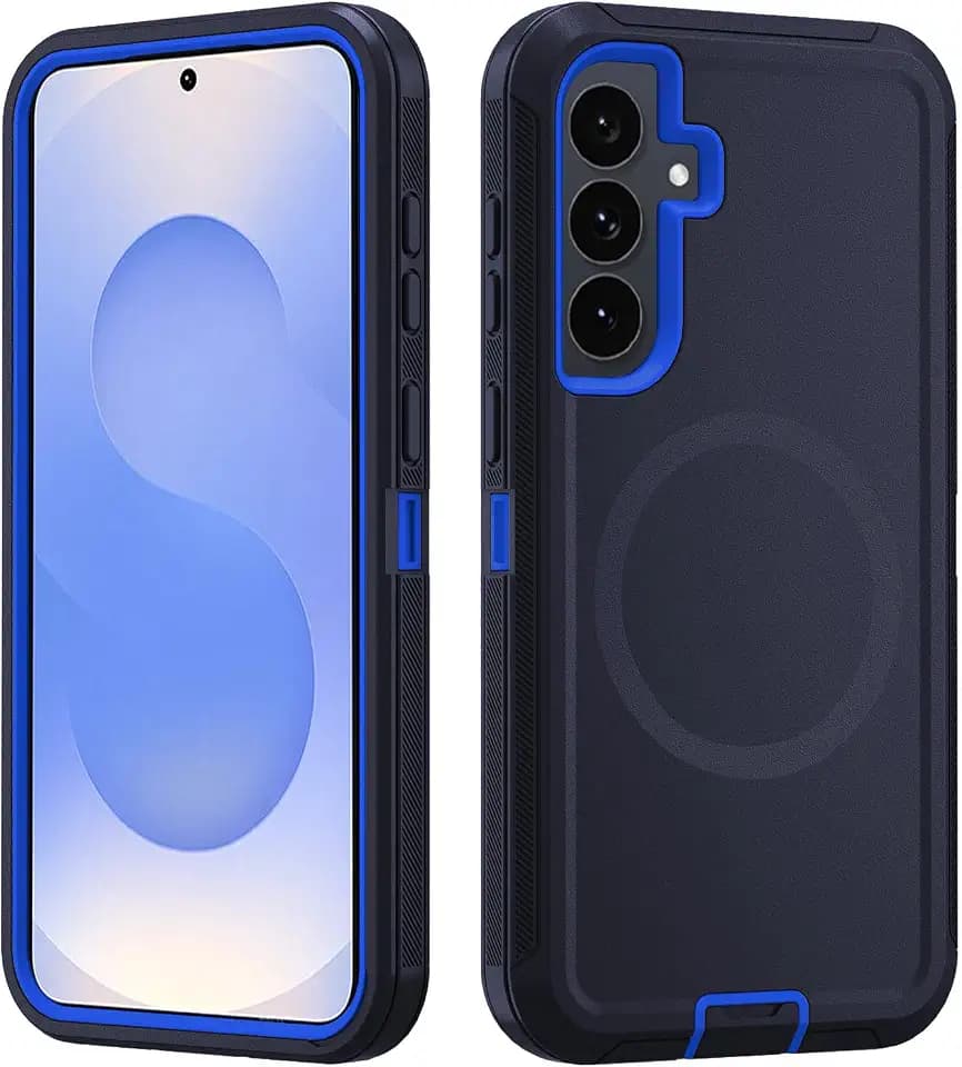 Asuwish Phone Case for Samsung Galaxy S25 Plus S25+ 5G with Screen Protector Magnetic Cell Cover Hybrid Shockproof Protective Full Body Accessories S25Plus 25S + S 25 25+ SM-S936U Women Men Dark Blue