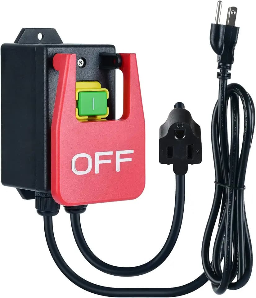 110V Single Phase On/Off Switch, Ortis Router Table Switch with Large Stop Sign Paddle Easy Contact for Quick Power Off for Table Saws and Other Electrical Equipment