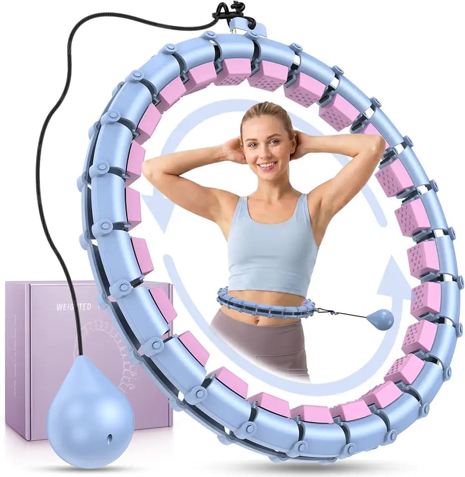 HCOIW Weighted Infinity Fitness Detachable Hoop Silent 47 Inch, 24 Knots