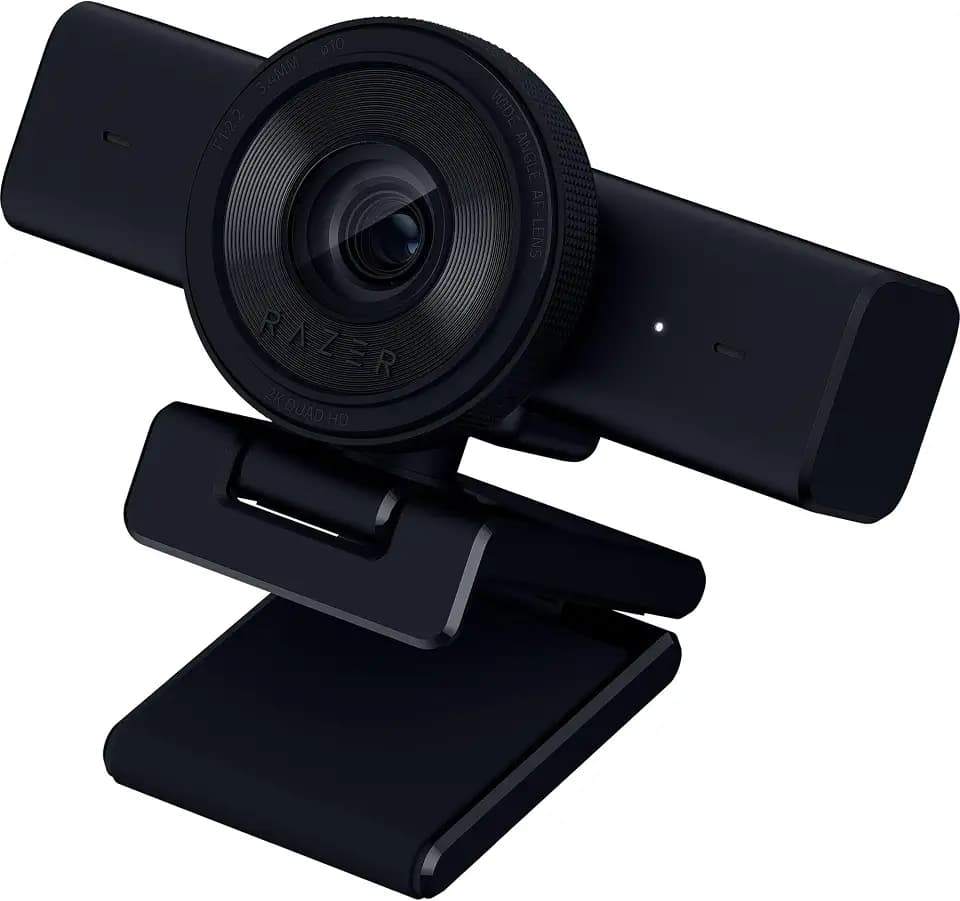 Razer Kiyo V2 X - Full-HD-Webcam 1080p, 60 FPS für Creators - Autofokus - Weitwinkel-Objektiv - Integriertes Mikrofon -Kompatibel zu Open Broadcaster Software OBS und Xsplit | Schwarz