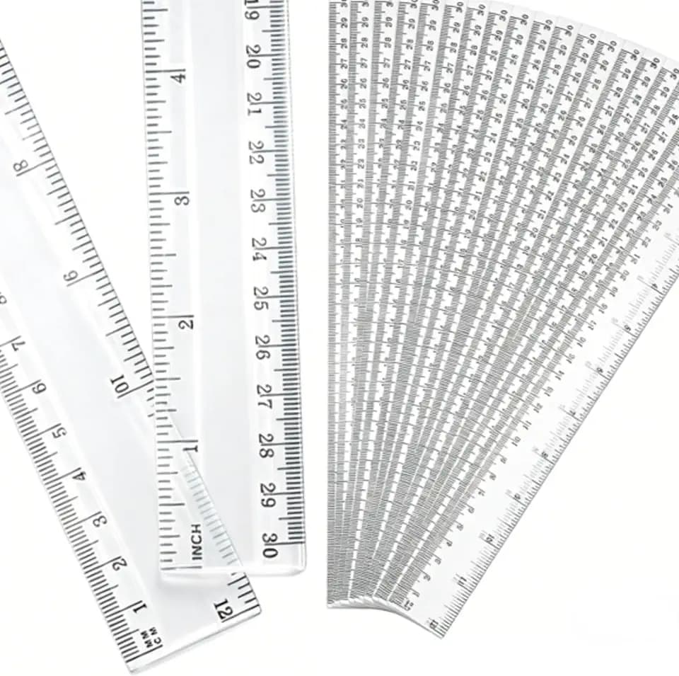 Eboot 20 Pack 12 in Clear Plastic Rulers Bulk for Classroom, School, Office