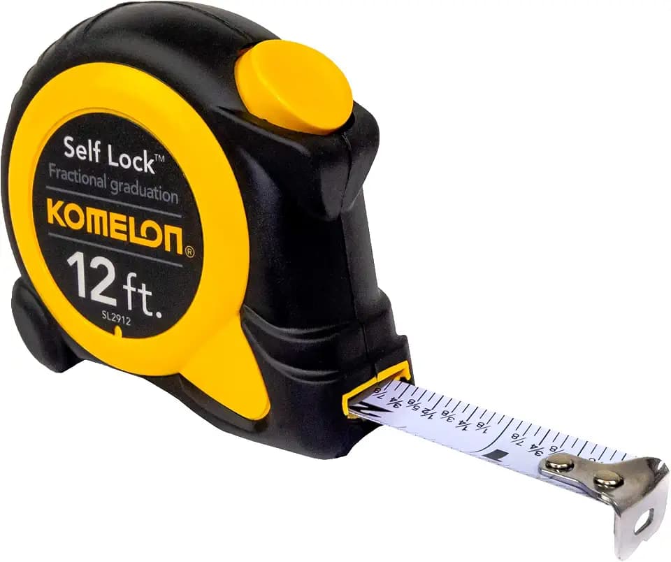 Komelon SL2912; 12' x 5/8" Self-Lock Speed Mark Tape Measure, Yellow