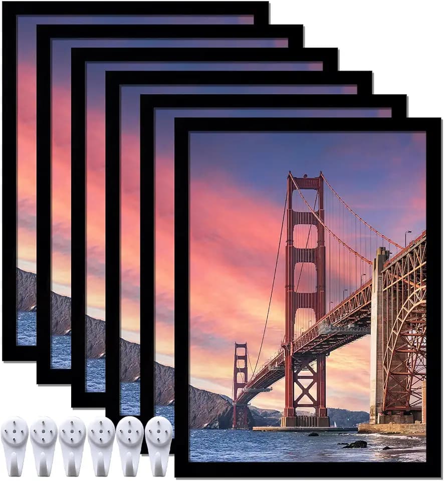 8x11 Picture Frames Black, Set of 6 for Gallery Wall Display