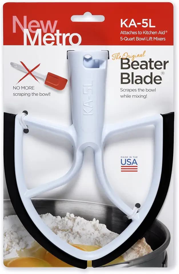New Metro Design KA-5LBK Plastic Beater Blade, works w/most KitchenAid 5 Qt Bowl-Lift Mixers, Black