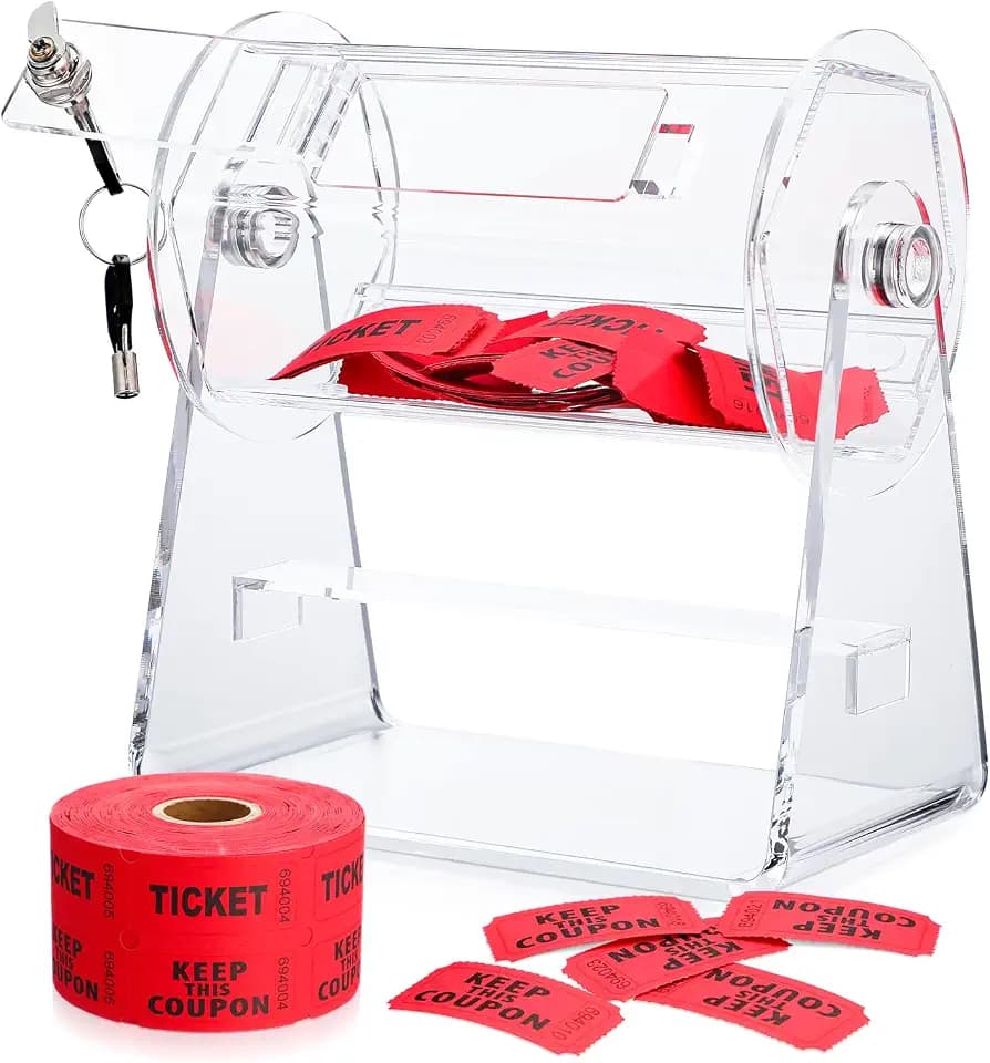 Didaey Small Acrylic Raffle Drum,Clear Raffle Ticket Box