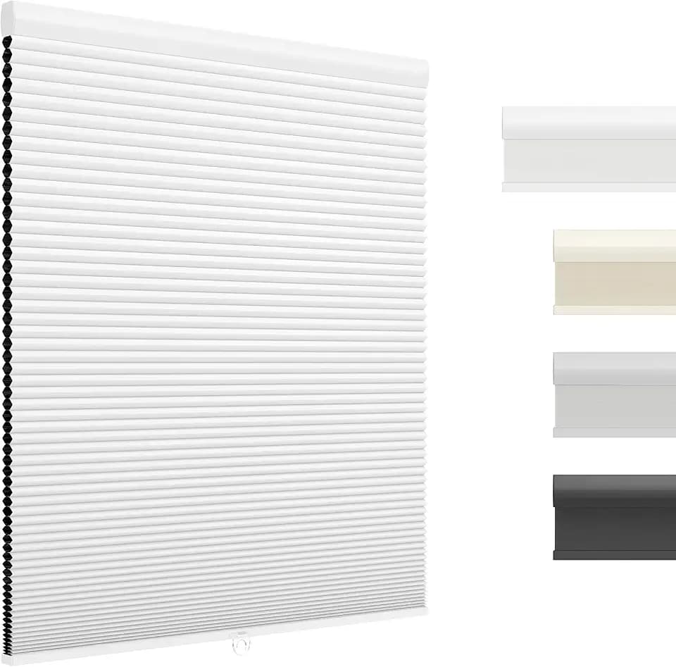 UNISHADES Blackout Cordless Cellular Shades, 26 5/8" W × 48" H White