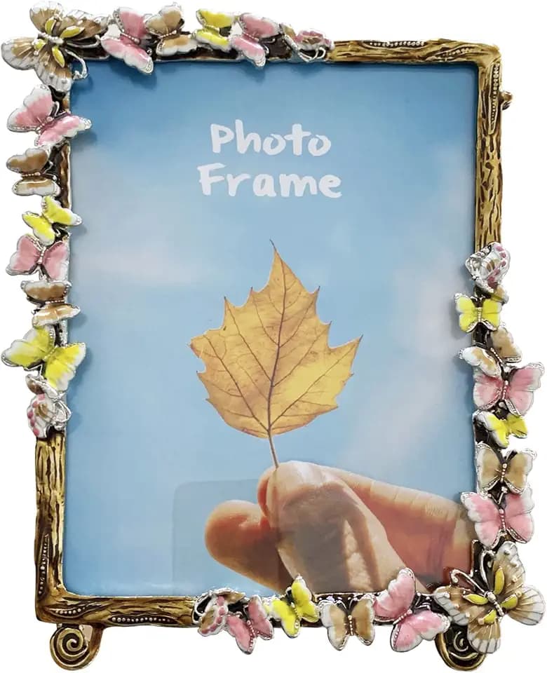 Picture Frame Display Photo 6x8 Photo Frame Made of Pewter Metal and High Definition Glass for Table Top Display Horizontal and Vertical …