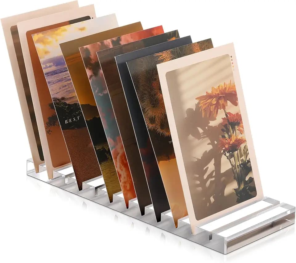 Marsui Greeting Card Display Stand 12 Slot Acrylic Card Holder Clear