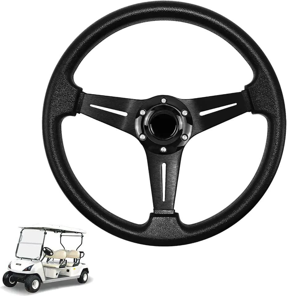 LOSCHEN Golf Cart Steering Wheel Universal Design for Club Car Ds and Precedent EZGO RXV & TXT, for Yamaha Golf Cart Steering Wheel
