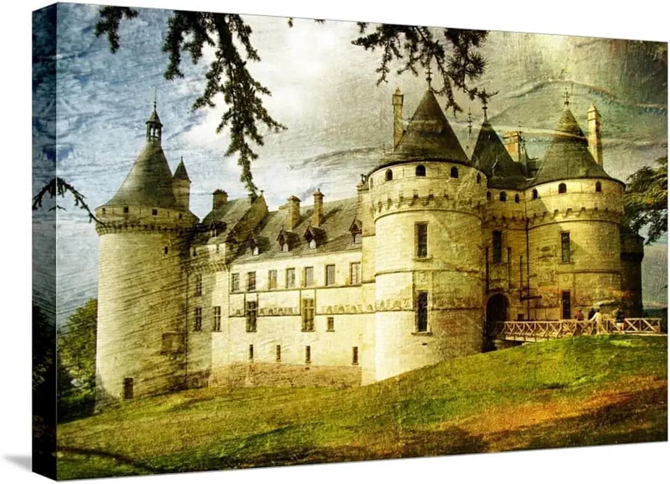 Art.com Stretched Canvas Print Medieval Castle - Picture In Painting Style by Maugli-l, 24" x 16"