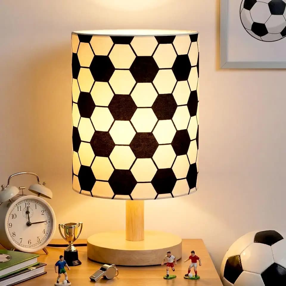 VIHOSE Soccer Kids Table Lamp for Bedroom Kids Lamps for Girls Room