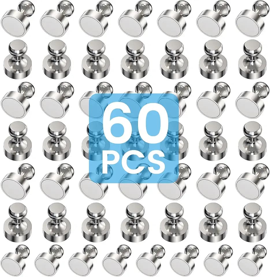 60PCS Fridge Magnets, Refrigerator Magnets for Whiteboard, Silver