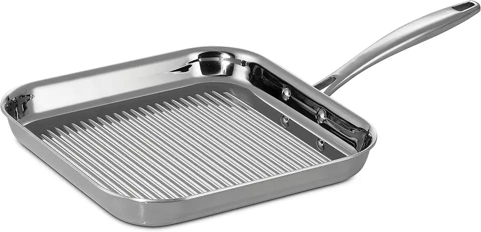 Tramontina Signature Tri-Ply Clad Stainless Steel 11-Inch Square Grill Pan