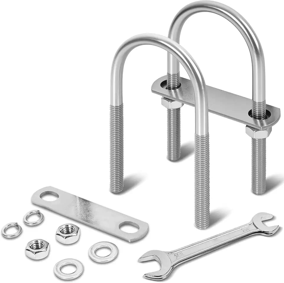 2 Sets M10 U Bolts 2-1/2 Inch Wide, 3/8" x 2-1/2"W x 5" L
