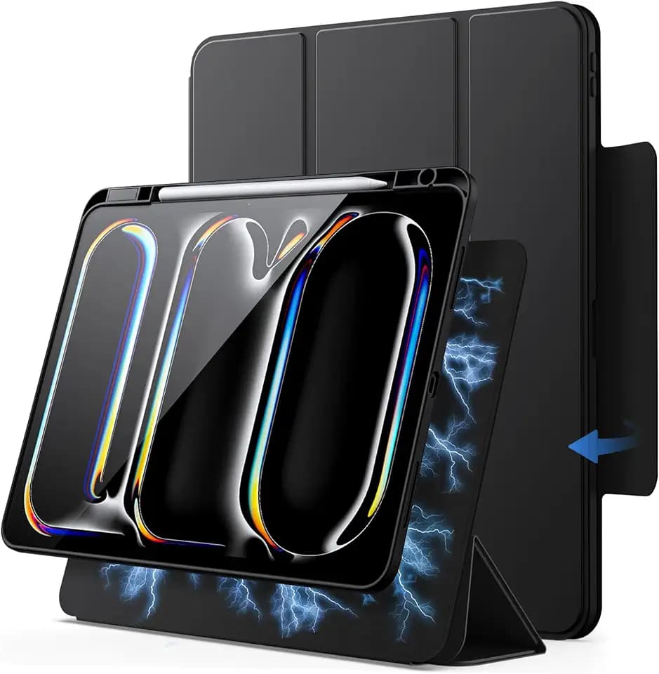JETech Magnetische Abnehmbare Hülle für iPad Pro 11" M5/M4, Schwarz