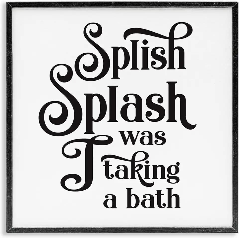 'Splish Splash Taking Bath Playful Bathroom'| Framed Giclee Art