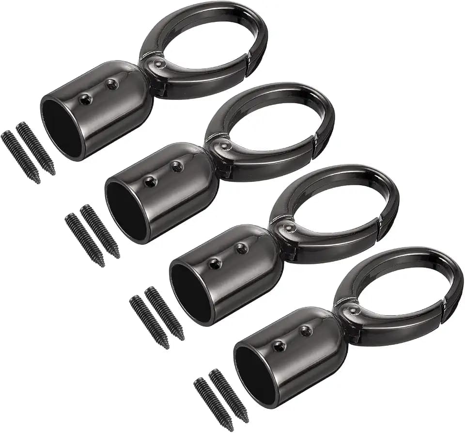 uxcell Cord End Cap, 4Pcs 0.71"/18mm End Cap Barrel Beads Terminators Cord Finding for Tassel Jewelry Making Bag Strap DIY, Dark Grey