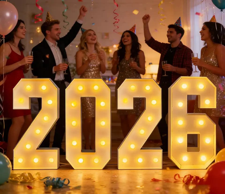 LANGXUN 3ft 2026 Numbers Kit, LED Marquee Letters