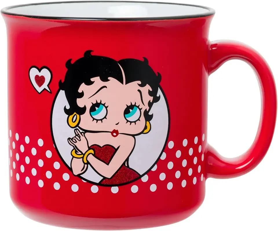 Silver Buffalo Betty Boop Vintage Polka Dots, Ceramic Camper Mug, 20oz