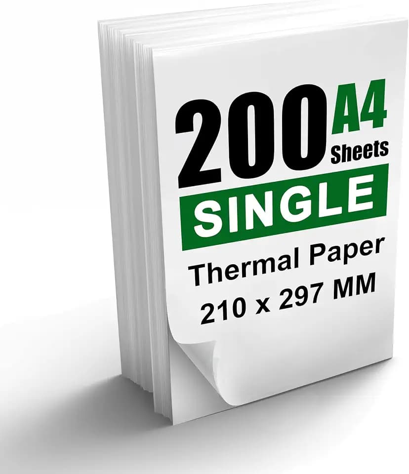 A4 Thermal Paper for Thermal Printers(8.27x11.69In, 200 Sheets), BPA-Free