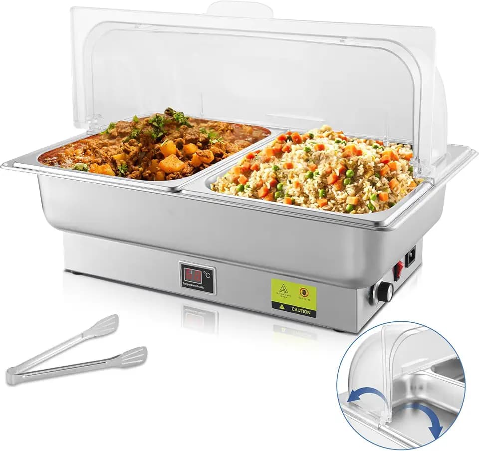 Electric Chafing Dish Buffet Server with Knob Temperature Control