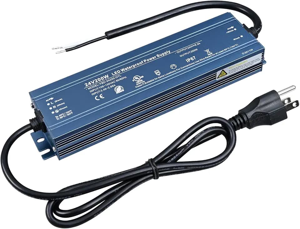 TOPAI Outdoor LED Driver 24V 200W IP67 Waterproof UL Listed Power Supply