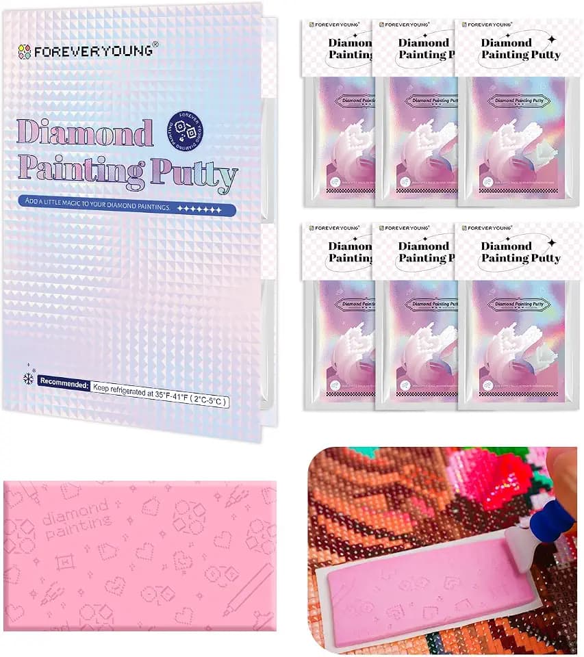 ForeverYoung Diamond Painting Putty, Long-Lasting Stickiness, 15g x 6