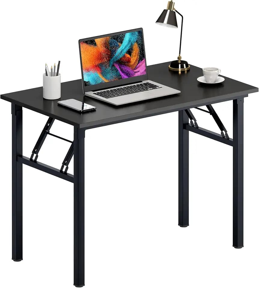 Need Office Computer Desk 39.3 Inch Sturdy Folding Laptop Table Black