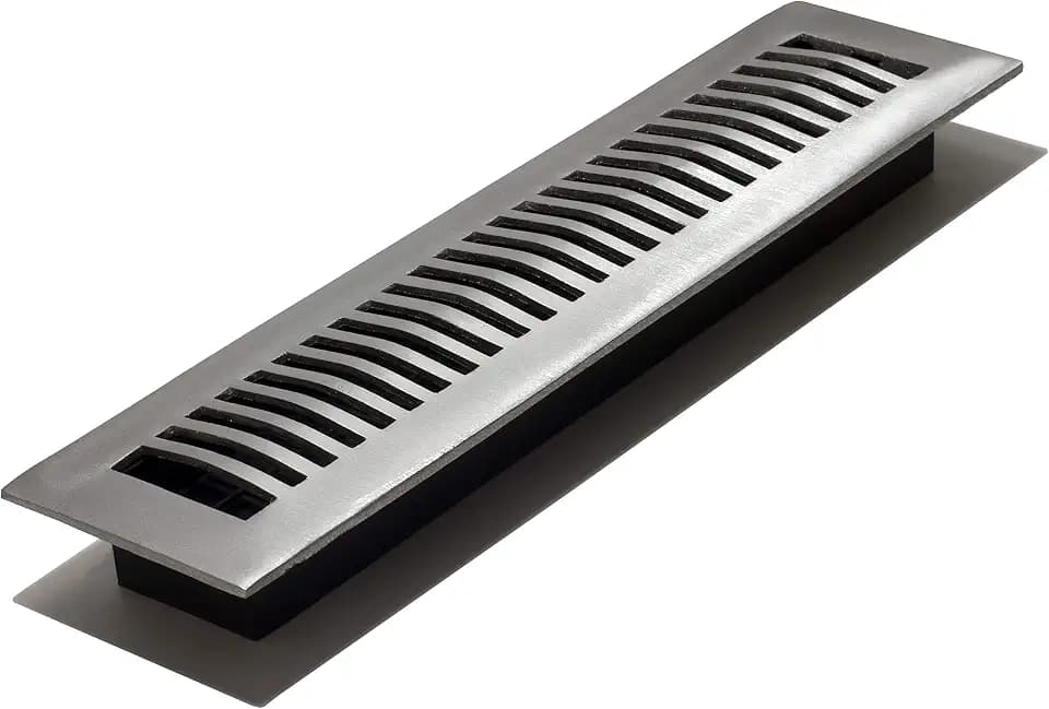 Decor Grates LA214-NKL 2-Inch by 14-Inch Aluminum Floor Register, Nickel