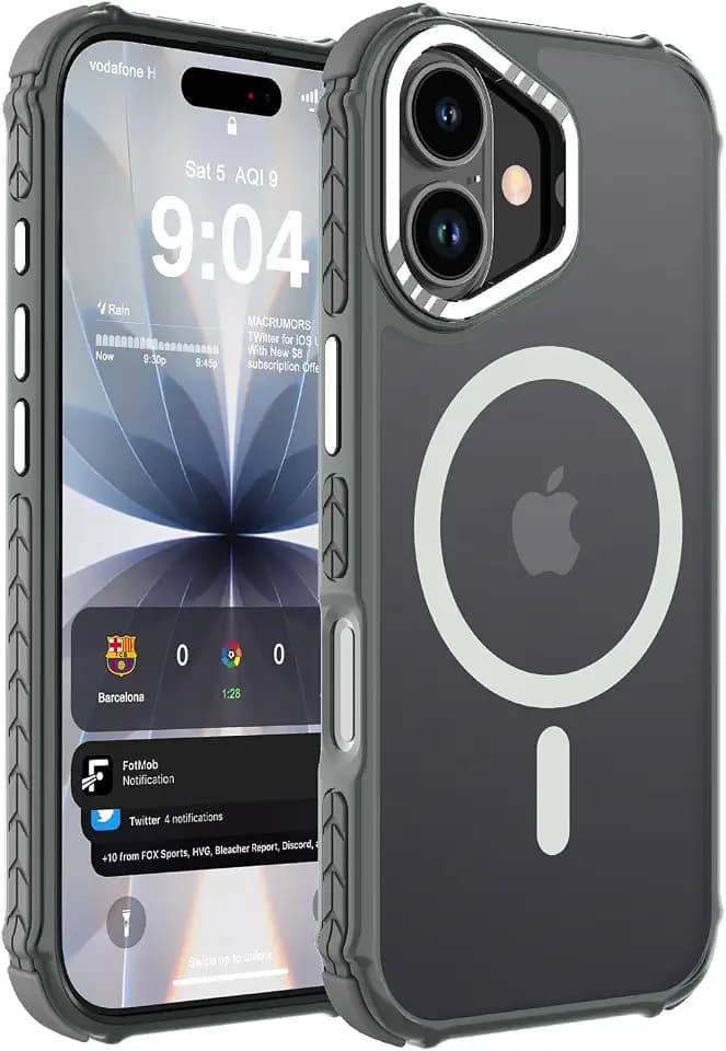 DEERLAMN Strong Magnetic Case for iPhone 17 6.3-Inch, Matte Gray