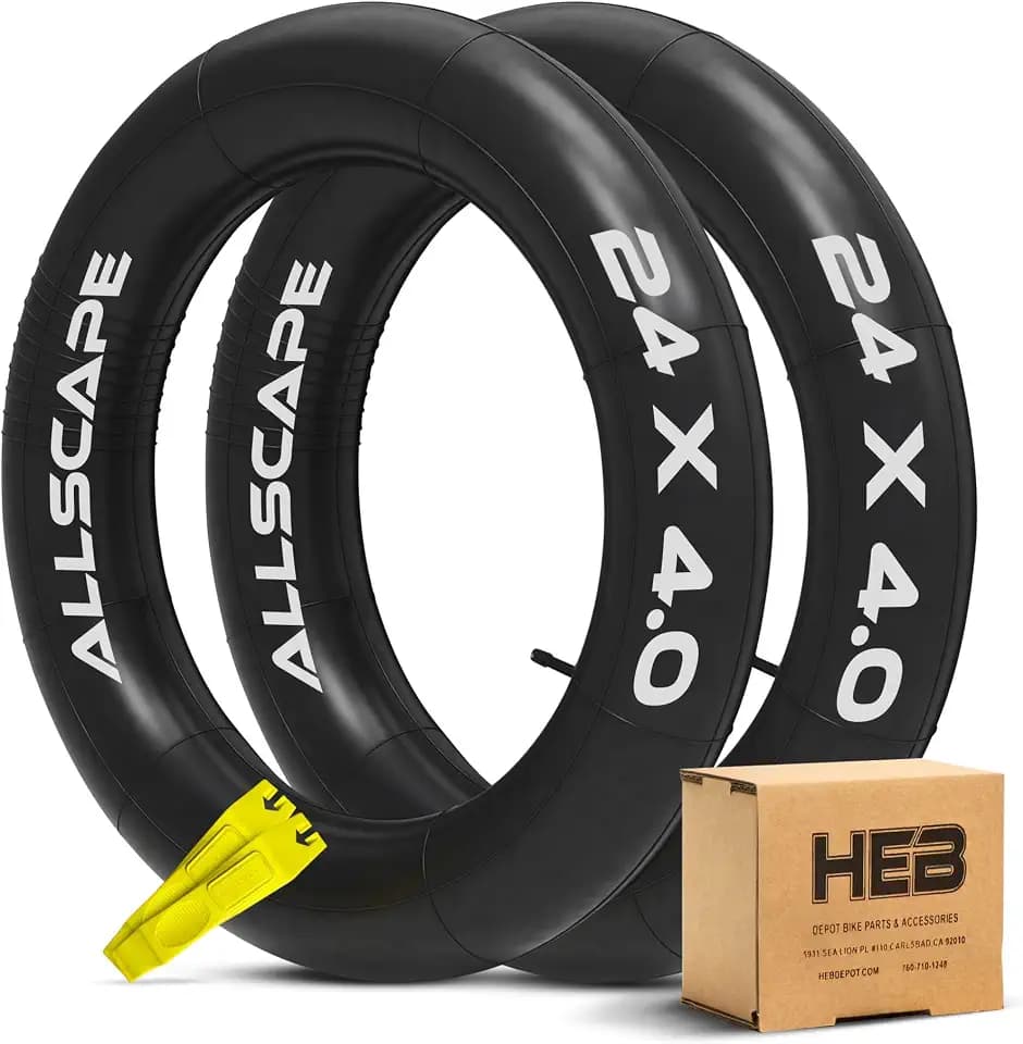 HEB Fat Tire Tubes, Heavy Duty Bike Inner Tube, Schrader Valve, Ebike Tube