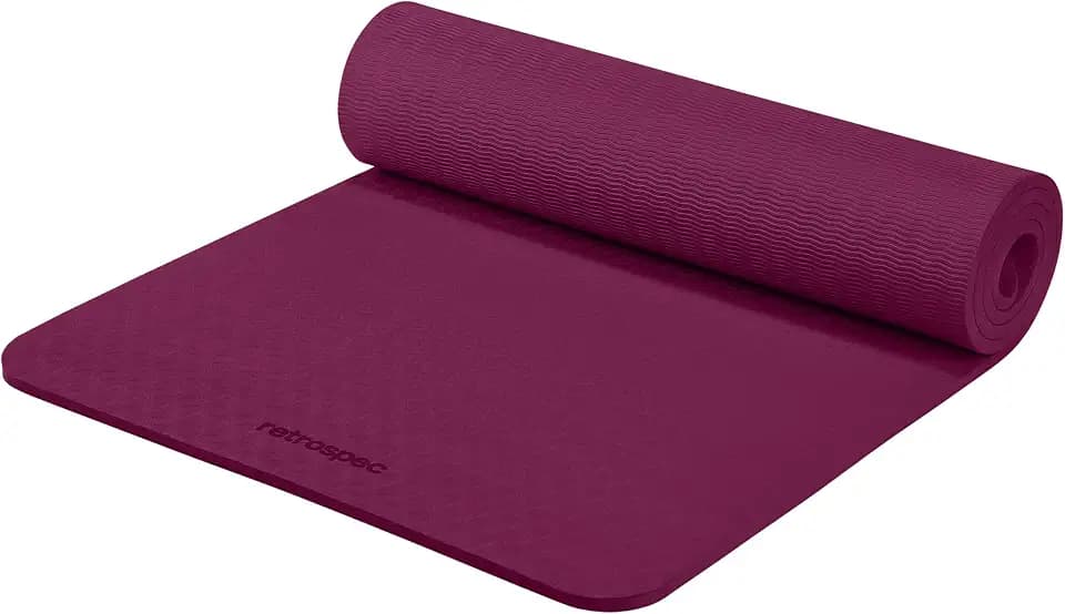 Retrospec Zuma 1/2" Yoga Mat Non Slip Exercise Mat For Pilates, Workout