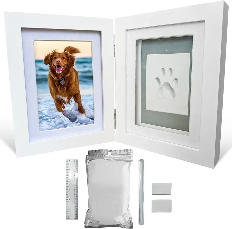 Green Pollywog Paw Print Hinged Photo Frame with Clay Print Kit