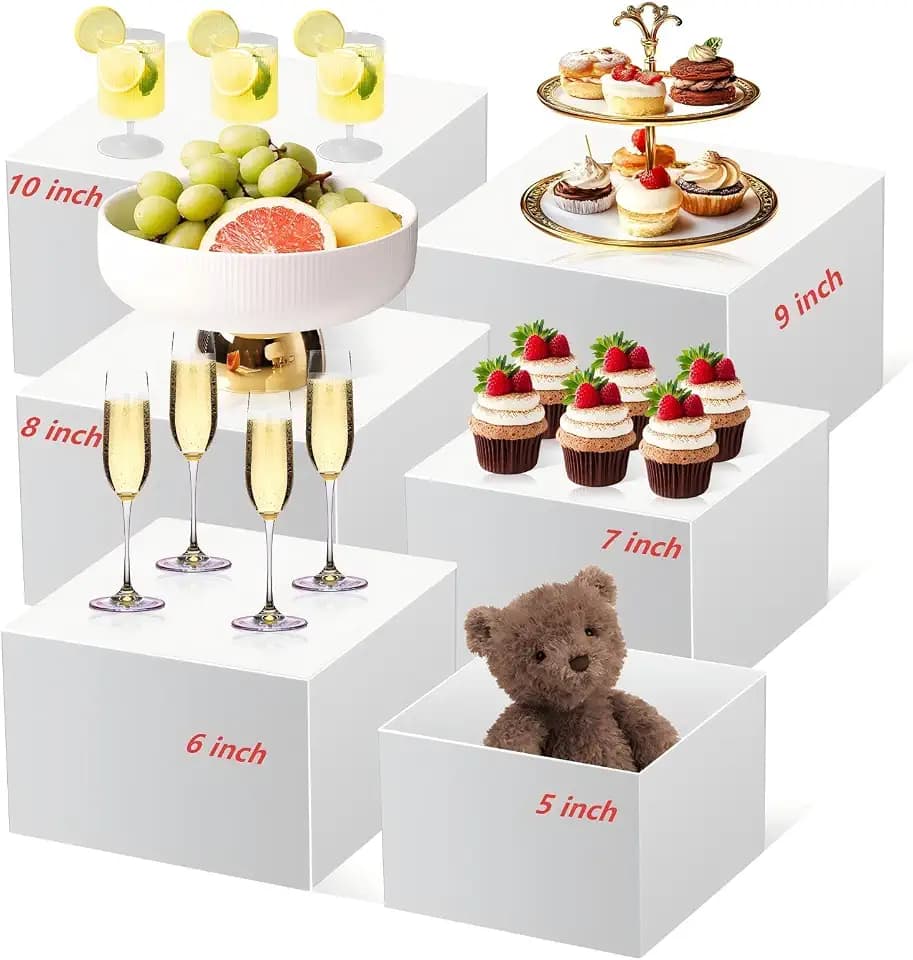 6 Pcs Buffet Risers,Large Food Risers for Buffet Table