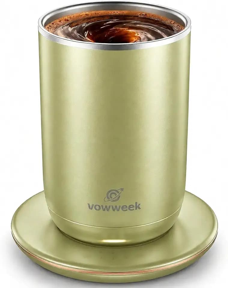 Self Stirring Coffee Mug, 10 oz Heated Mug with Magnetic Stirring, Green