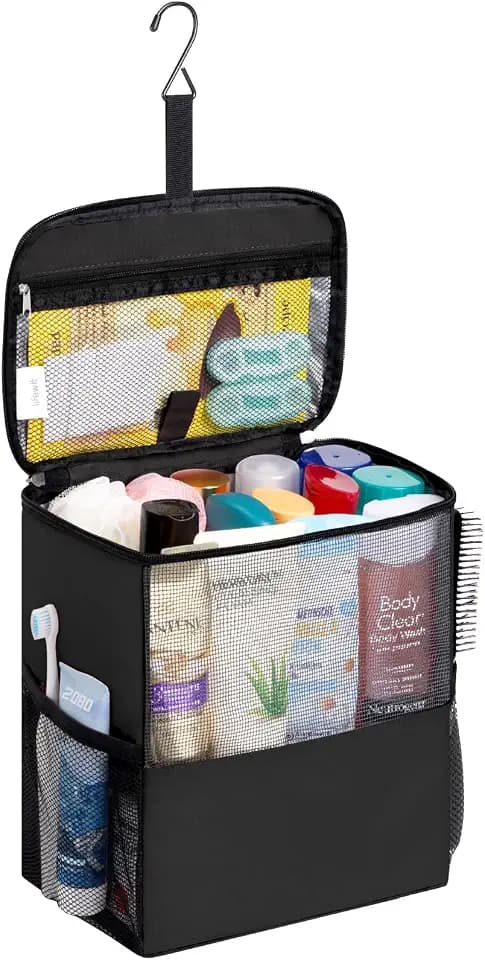 Lifewit Mesh Shower Caddy Bag, Hanging Shower Organizer, Large, Black