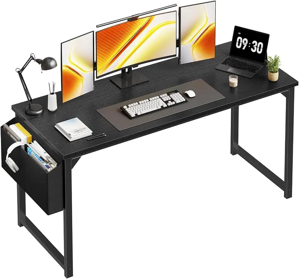 DUMOS 63" Computer Desk Home Office Desk, Gaming Desks, Black