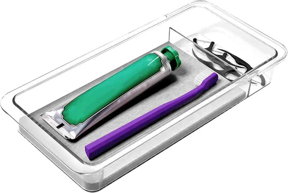 madesmart Drying Stone Drawer Organizer, Clear