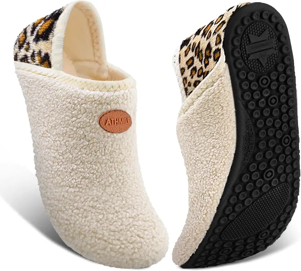 ATHMILE House Slippers for Women Men Indoor Barefoot House Shoes Soft Socks