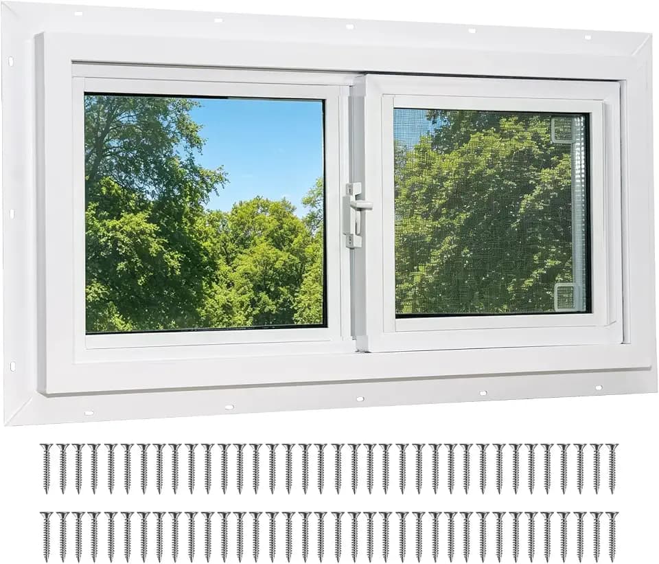 Yuzzy 48" x 24" Vinyl Windows for Basement, Bathroom, Garage, Shed, Home