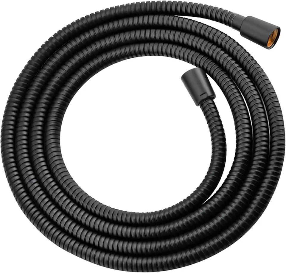 BRIGHT SHOWERS Extra Long Shower Hose 118 Inch, Stainless Steel Handheld Shower Hose with Brass Connectors, Anti-Kink, Leak-Proof, Easy to Install, Fits Most Shower Heads, Matte Black