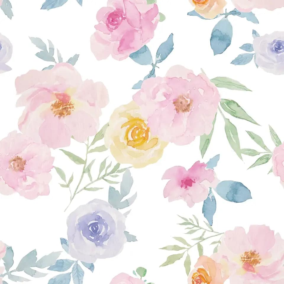 VaryPaper Pink Floral Peel and Stick Wallpaper Boho Watercolor Peony Wallpaper 17.7"x315" Decorative Floral Contact Paper for Drawers Waterproof Self Adhesive Removable Wall Paper for Bedroom Bathroom