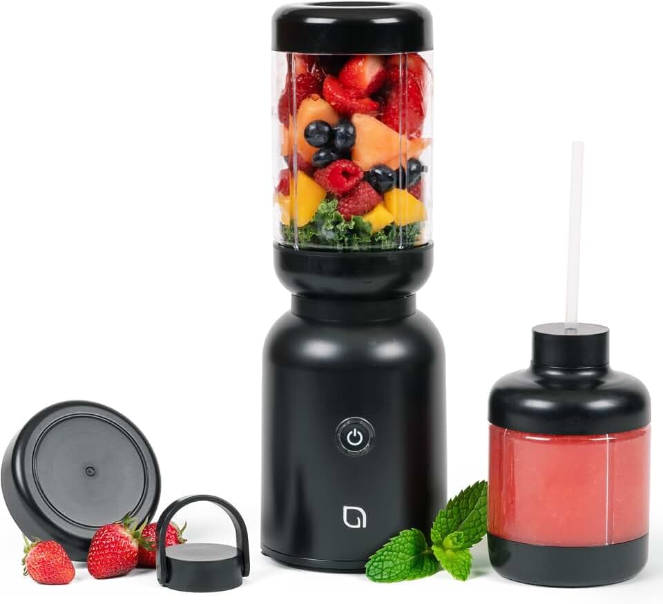 WILLOW Eco Series Warrior Blender, Compact Personal Blender for Smoothies, Shakes & Ice Crushing, One-Button-Operation Smoothie Maker, 600 Watt Base, Includes 30 OZ Cup + To-Go Cup with 2 Lids