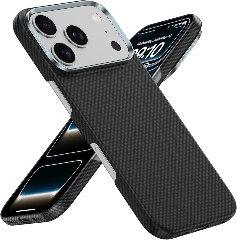 BENKS ArmorAir für iPhone 17 Pro Hülle 6,3 Zoll, Kompatibel mit MagSafe, Ultraleichte Handyhülle iPhone 17 Pro mit Hüllenlosem Gefühl, Aramidfaser Gewebt, Minimalistisches in Schwarz