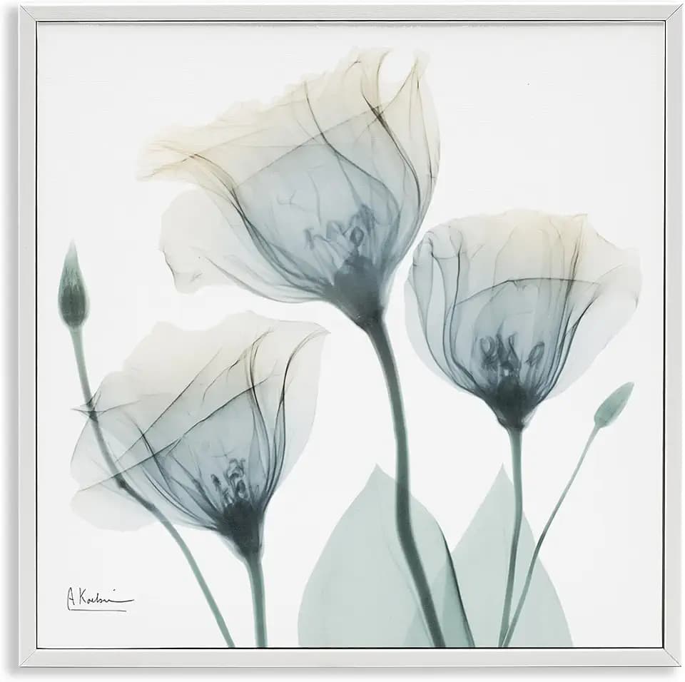 Soft Opaque Tulips Floral Botanical, 24 x 24 Inch Framed Giclée Print